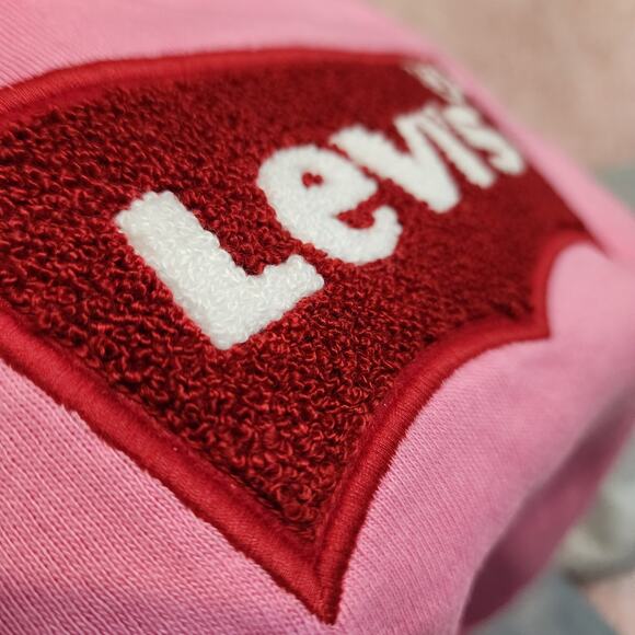 Lot of 2 NWT Levi's chenille patch logo front crewneck sweatshirts girl's size 6 - Picture 5 of 10